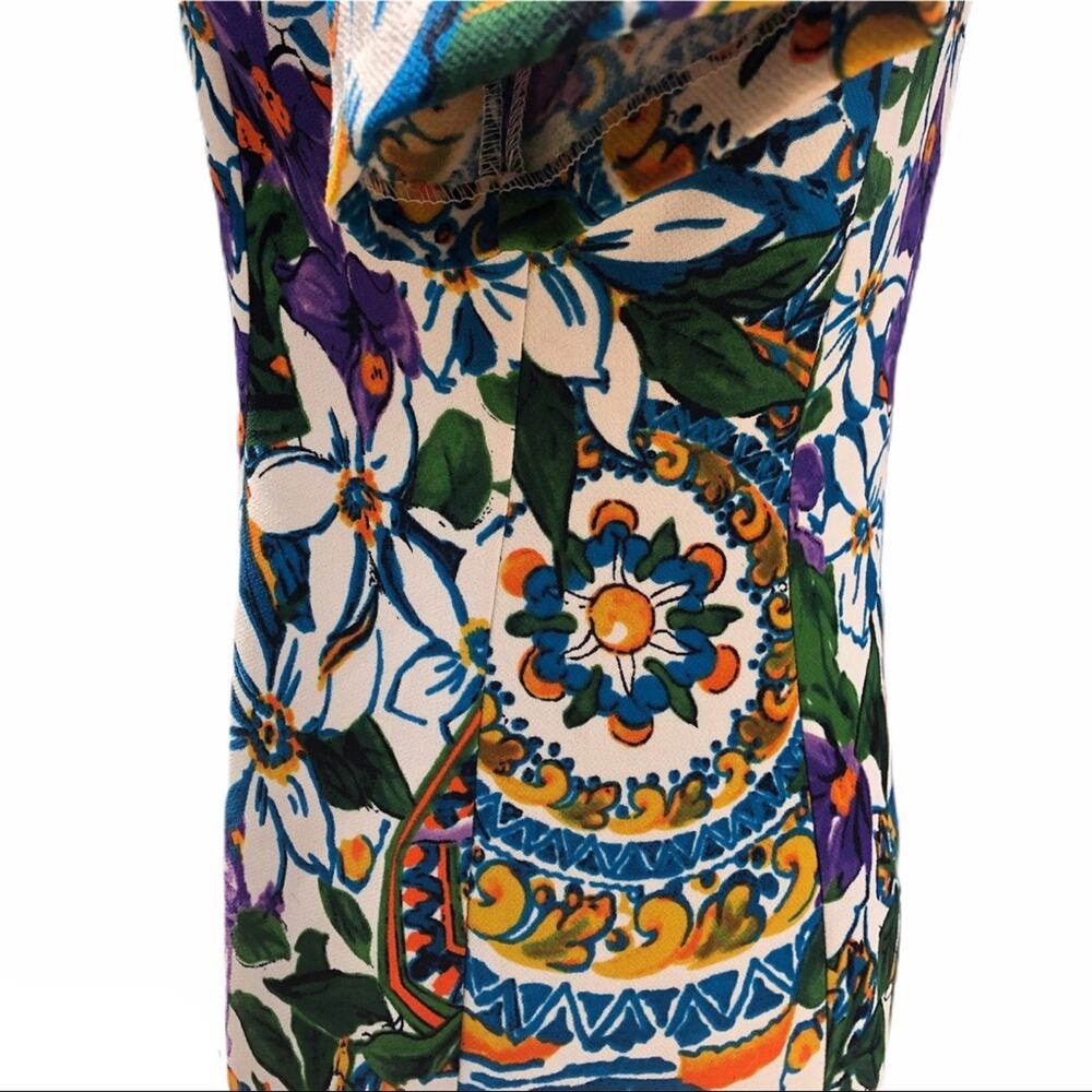 I. Madeline  multi color floral lined sheath dress medium - Picture 8 of 12